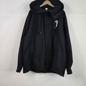 NIEPCE Inc Size 3XL Men's Black 100% Cotton Hooded Jacket With Side Pockets